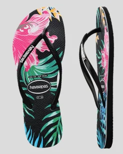 Kids' Slim Floral Palm Thongs