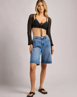 Layla Crochet Tie Up Long Sleeve Top