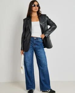Lenny Oversized Faux Leather Blazer