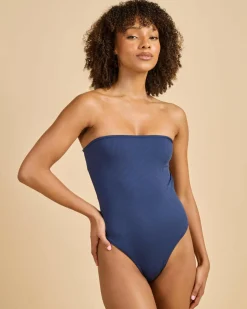 Lily Rib Strapless One Piece Swimsuit