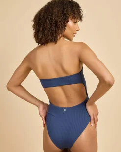 Lily Rib Strapless One Piece Swimsuit