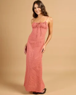 Lola Check Gathered Maxi Dress