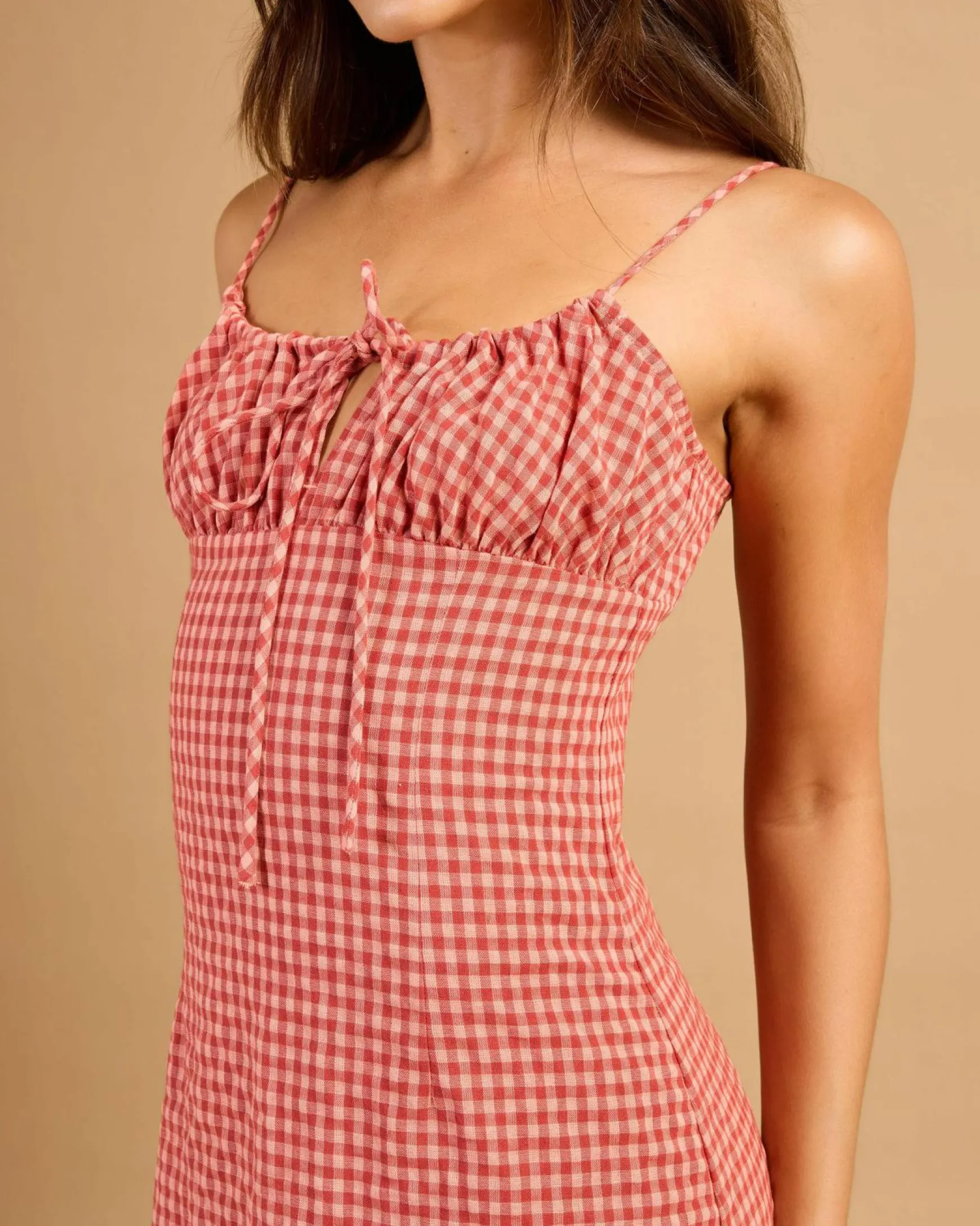 Lola Check Gathered Maxi Dress