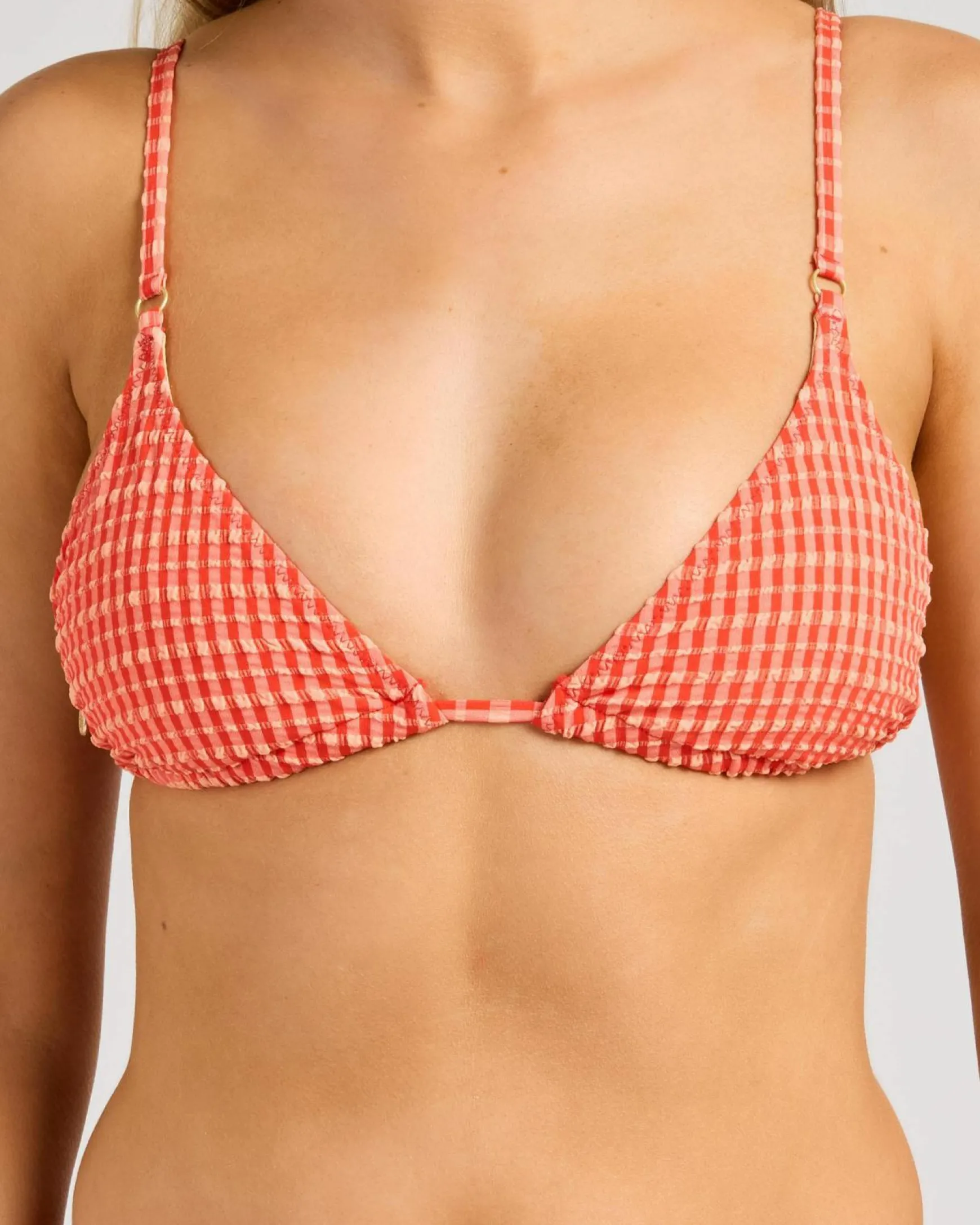 Lola Check Sliding Triangle Bikini Top