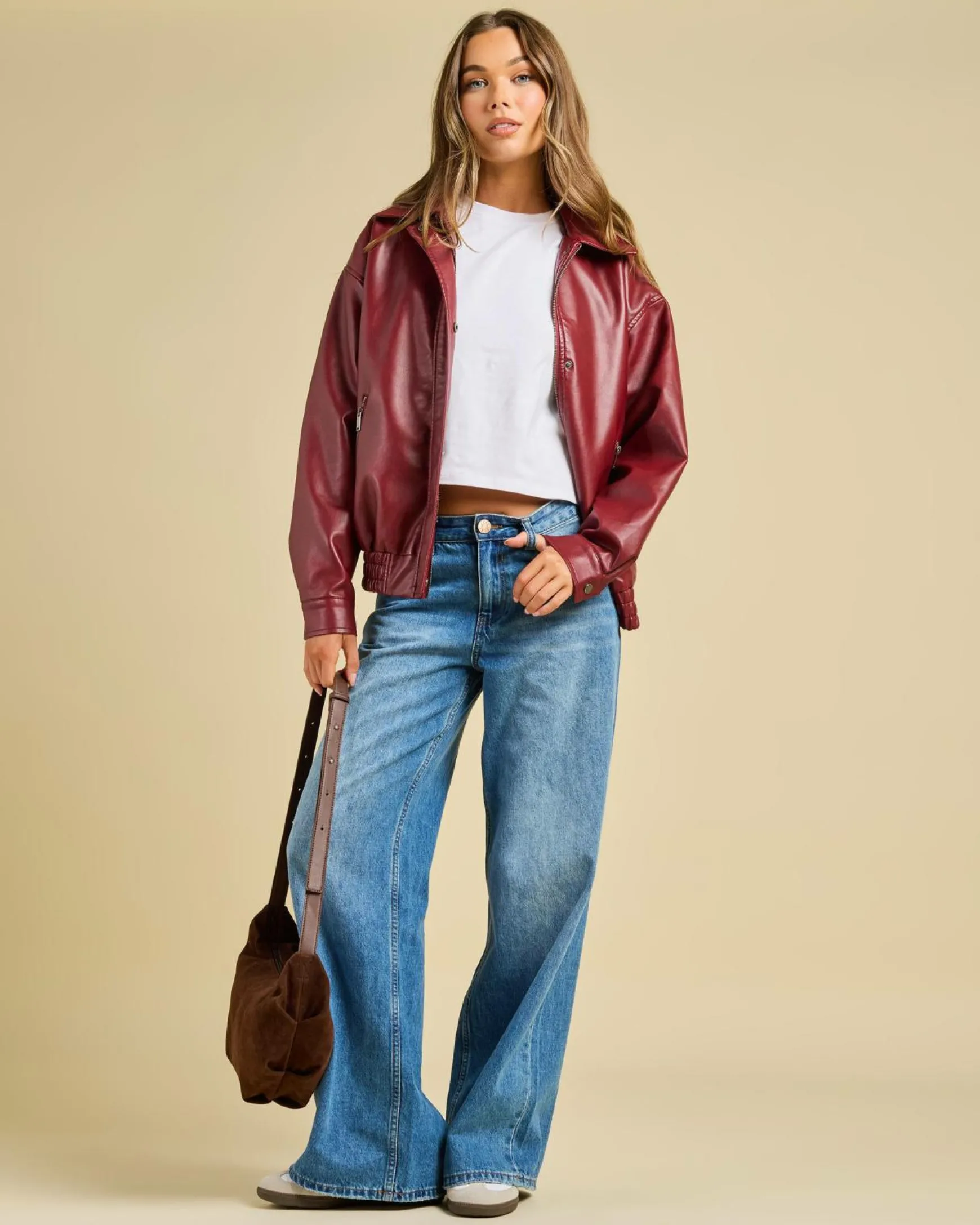 Maverick Faux Leather Bomber Jacket