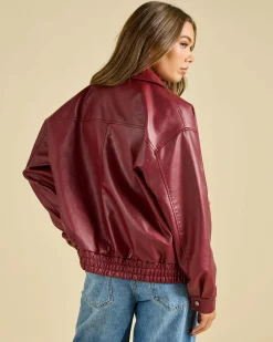 Maverick Faux Leather Bomber Jacket