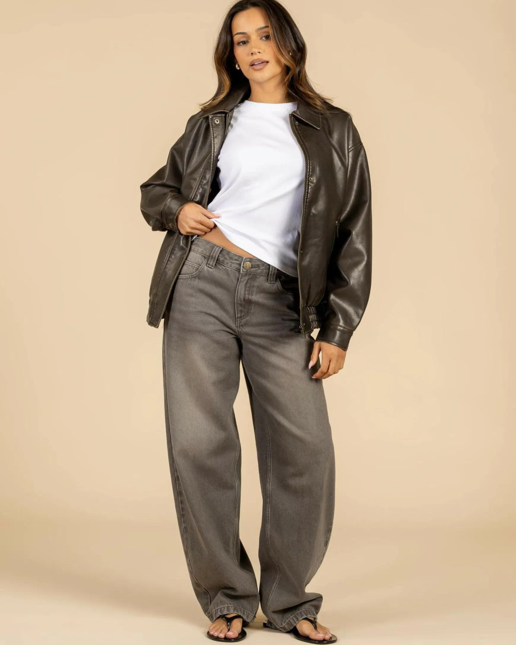 Maverick Faux Leather Bomber Jacket