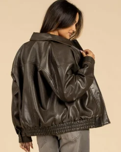 Maverick Faux Leather Bomber Jacket