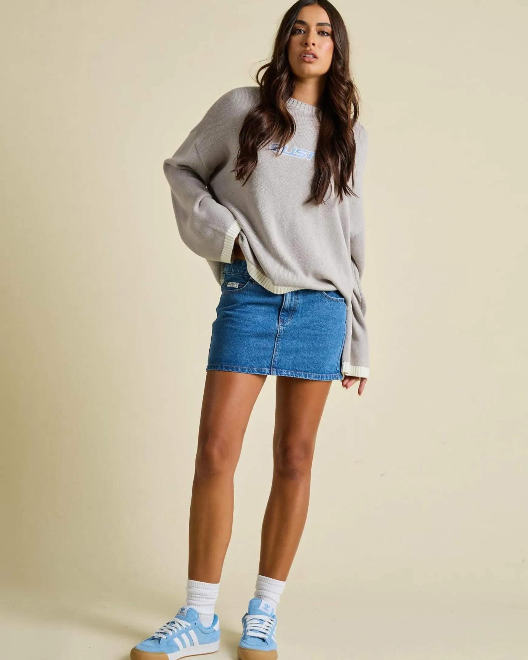 Mavericks Low Rise Denim Mini Skirt