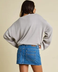 Mavericks Low Rise Denim Mini Skirt