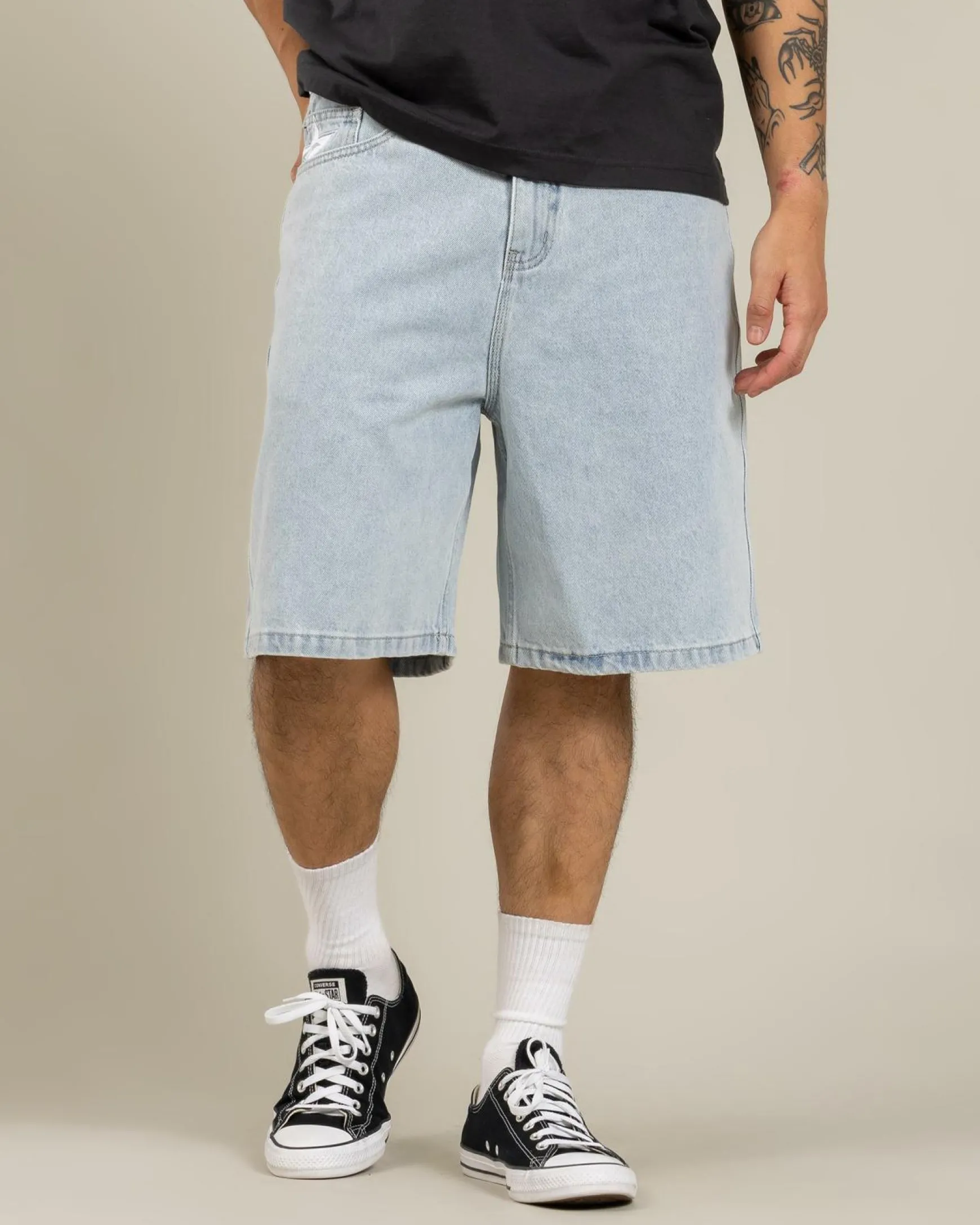 Medina Script Denim Walk Shorts