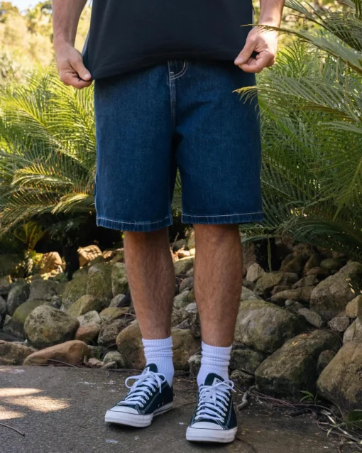 Medina Script Denim Walk Shorts