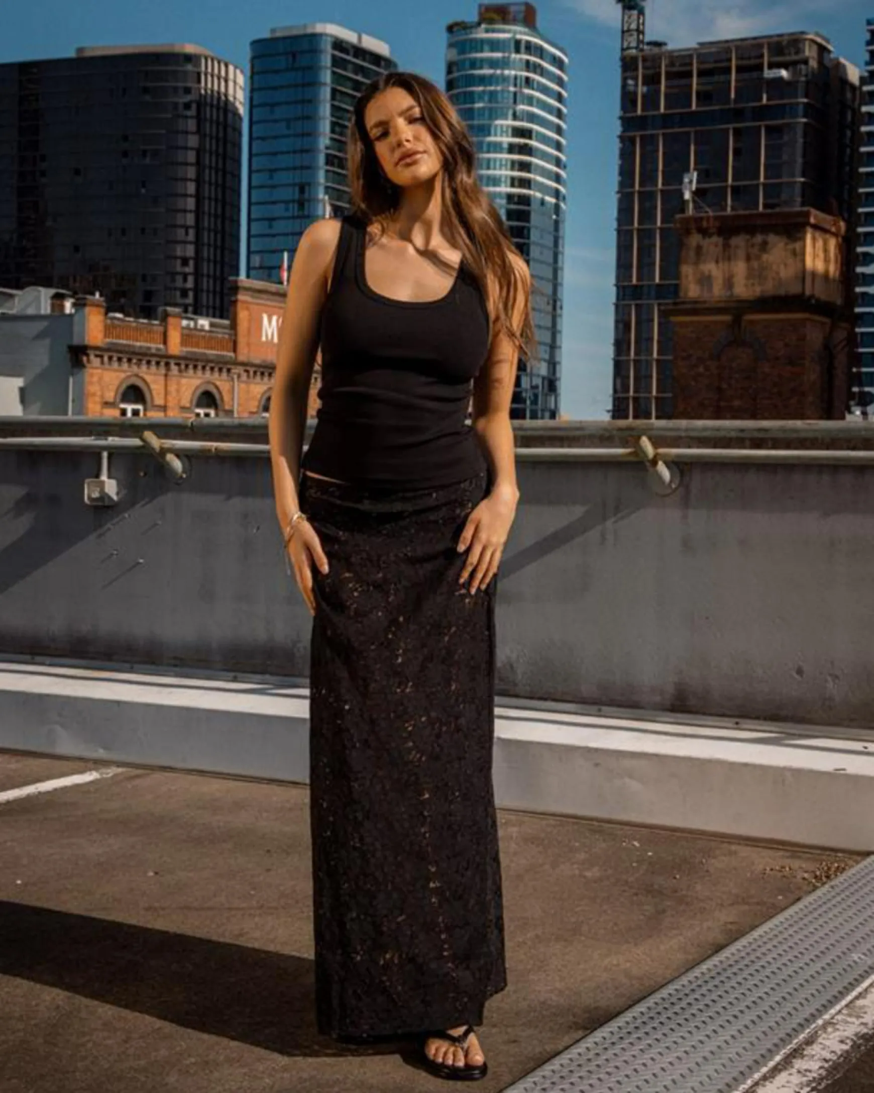 Meli French Lace Maxi Skirt