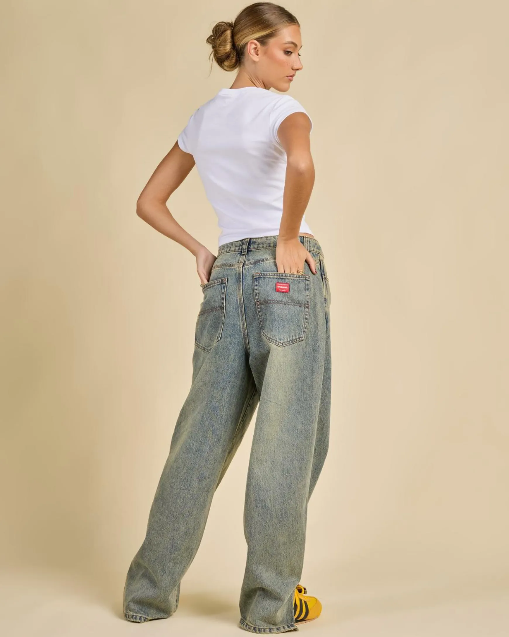 Messenger Bag Baggy Split Jeans