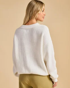 Muse V-Neck Collared Fluffy Knit Jumper