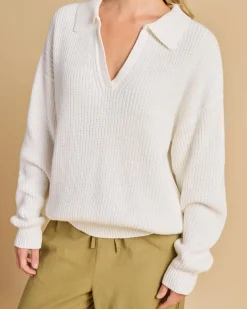 Muse V-Neck Collared Fluffy Knit Jumper