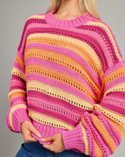 Neon Isles Cotton Stripe Jumper
