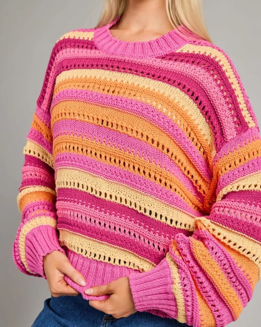 Neon Isles Cotton Stripe Jumper