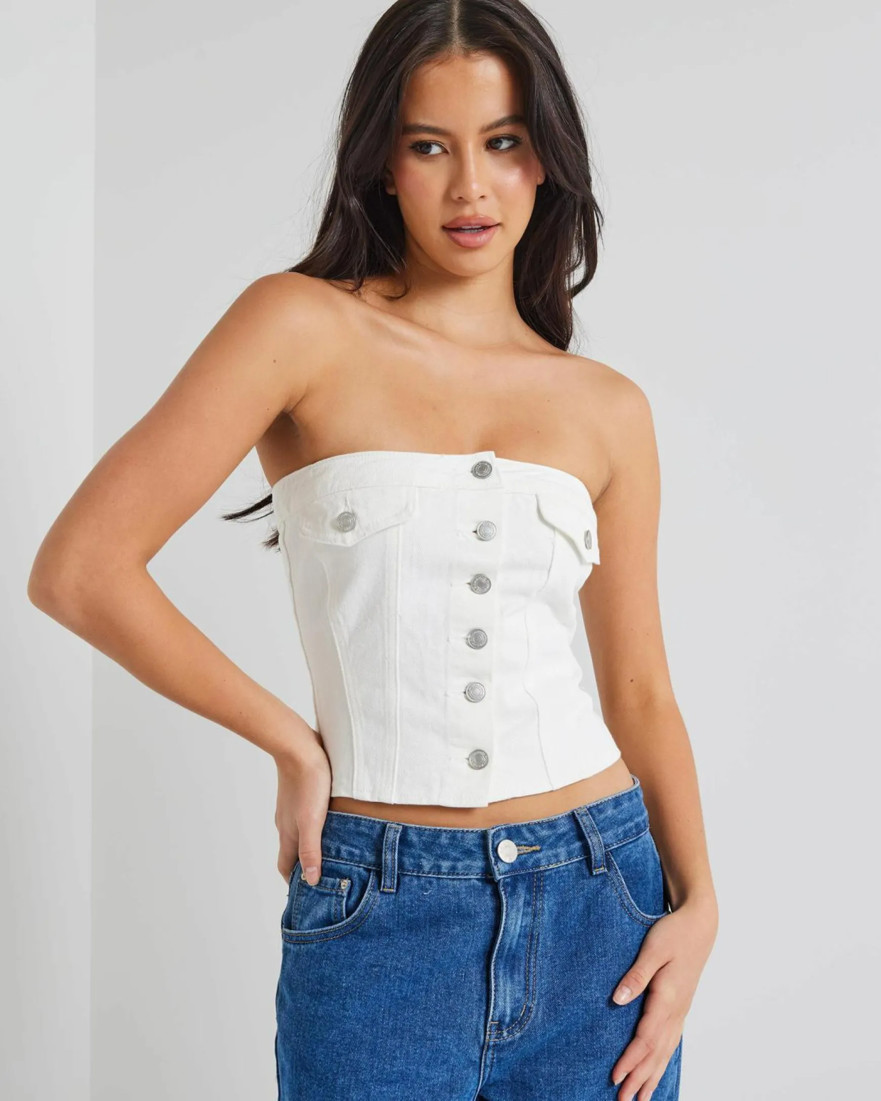 Nicole Denim Tube Vest