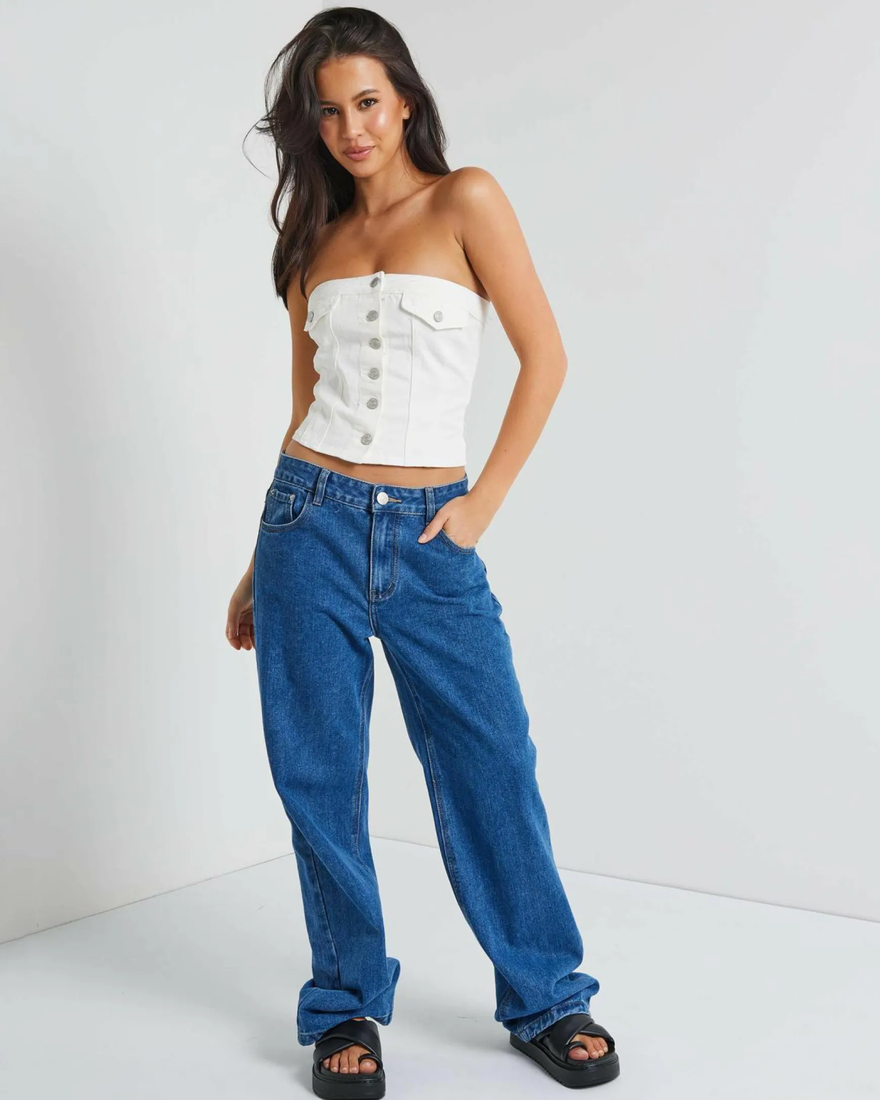 Nicole Denim Tube Vest