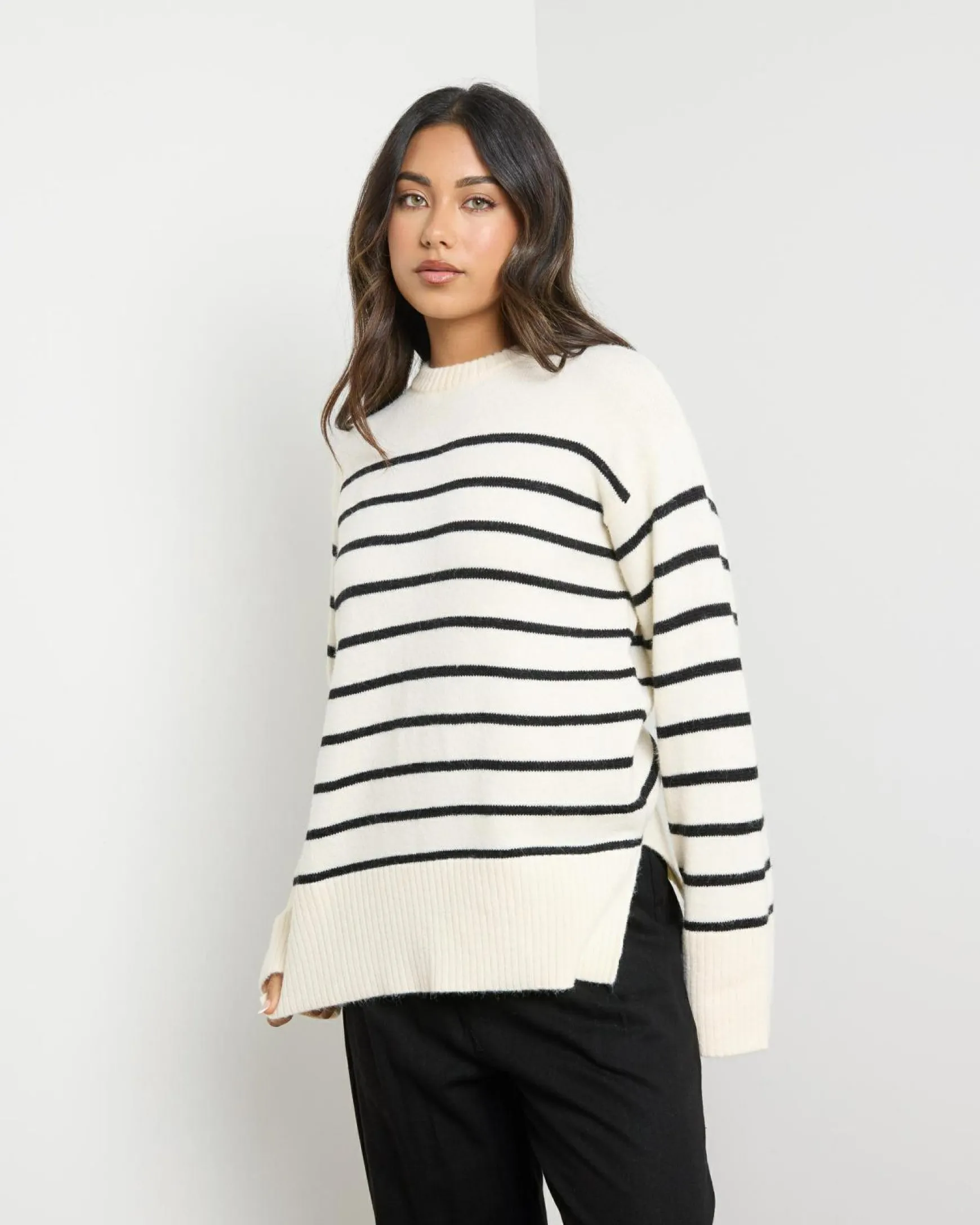 Olivia Stripe Crew Neck Knit Jumper