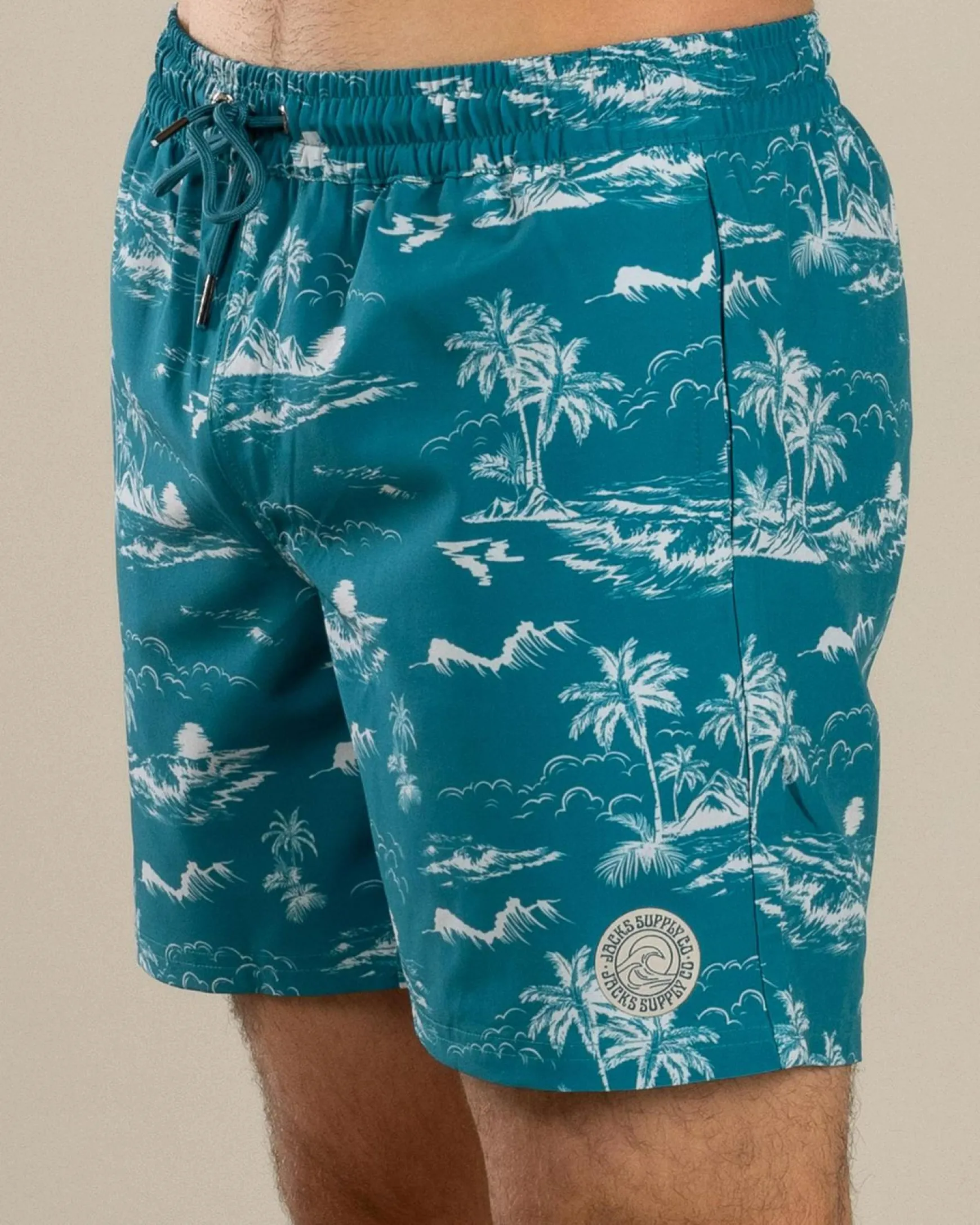 Palm Elastic Waist Shorts