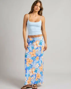 Paradise Floral Bias Cut Maxi Skirt