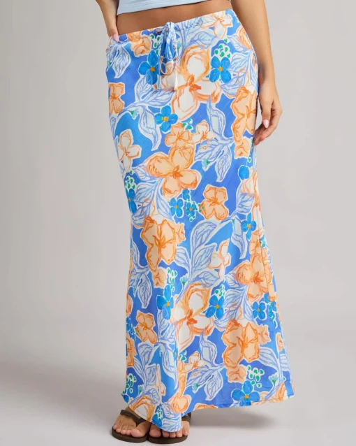 Paradise Floral Bias Cut Maxi Skirt