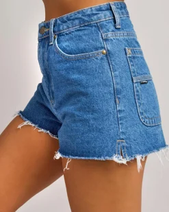Penny Kick Flare Denim Shorts