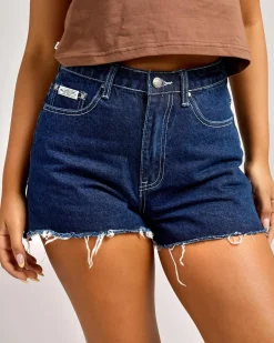 Penny Kick Flare Denim Shorts