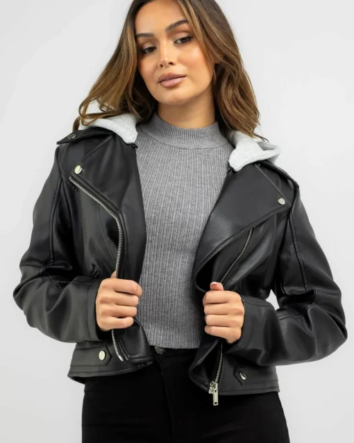 Raven Faux Leather Jacket