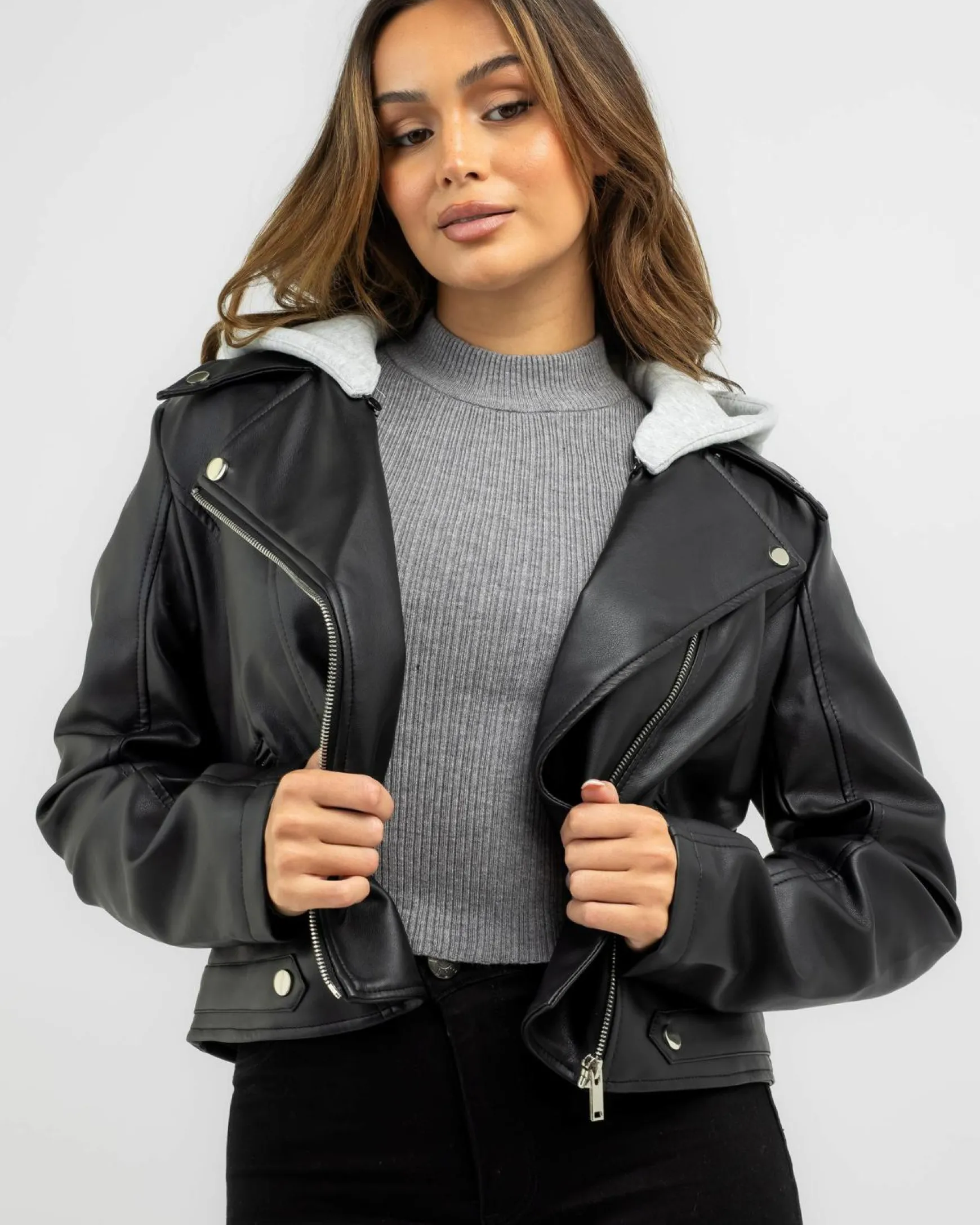 Raven Faux Leather Jacket