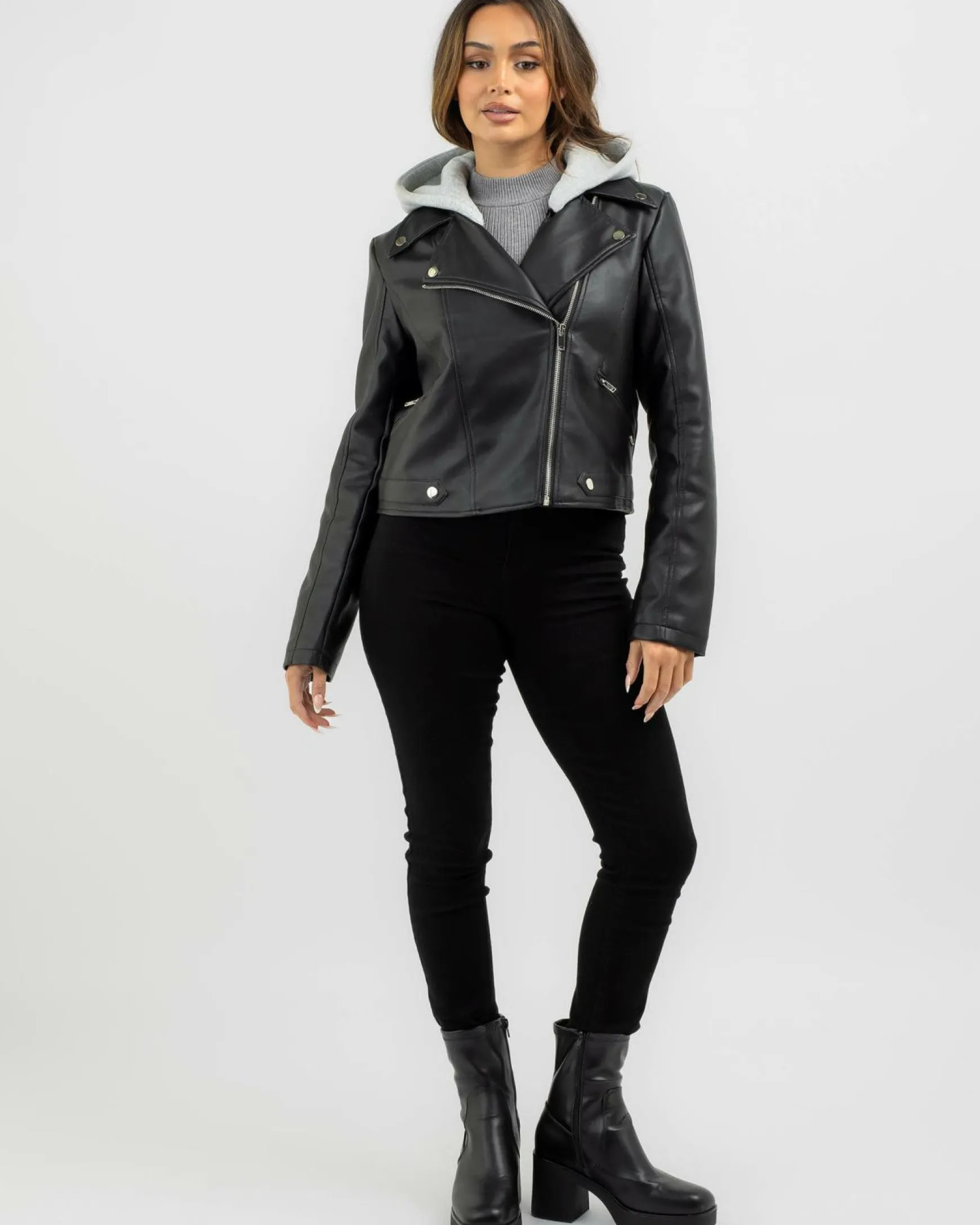 Raven Faux Leather Jacket
