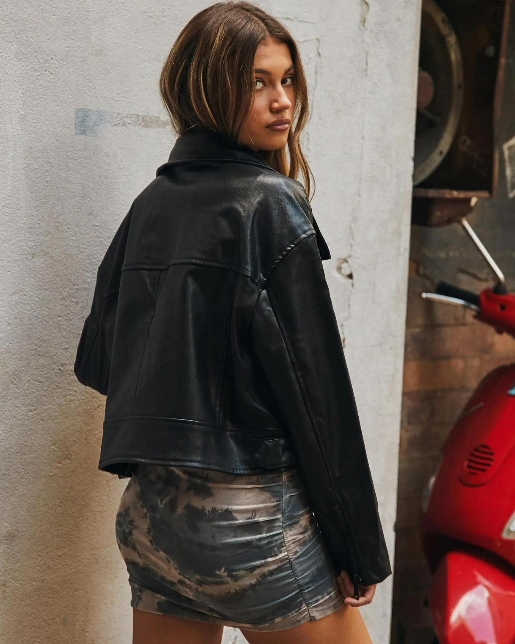 Rizzo Faux Leather Jacket