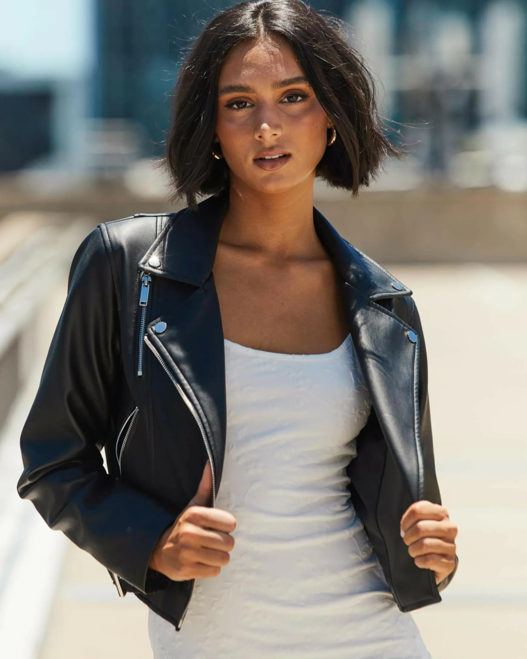 Sandy Faux Leather Jacket