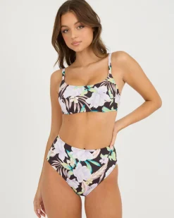 Shadow Tropic High Waisted Retro Bikini Bottom