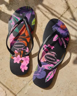 Slim Floral Colours Thongs