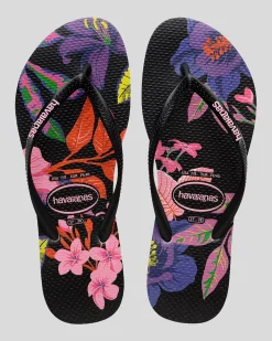 Slim Floral Colours Thongs