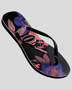 Slim Floral Colours Thongs