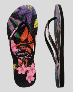 Slim Floral Colours Thongs