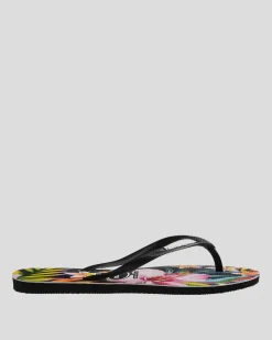 Slim Floral Palm Thongs