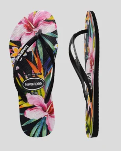 Slim Floral Palm Thongs