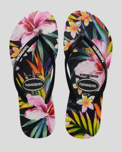 Slim Floral Palm Thongs