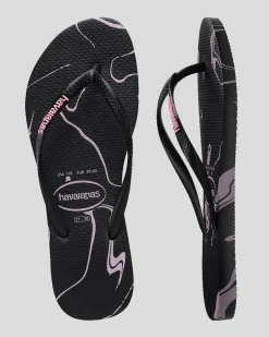 Slim Marble Thongs