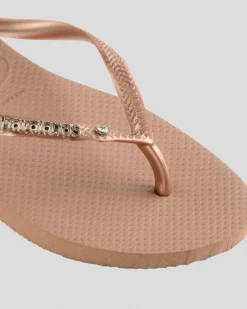 Slim Metal Crystal Thongs