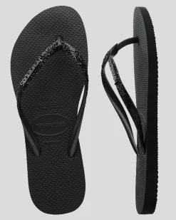 Slim Metal Logo Glitter II Thongs