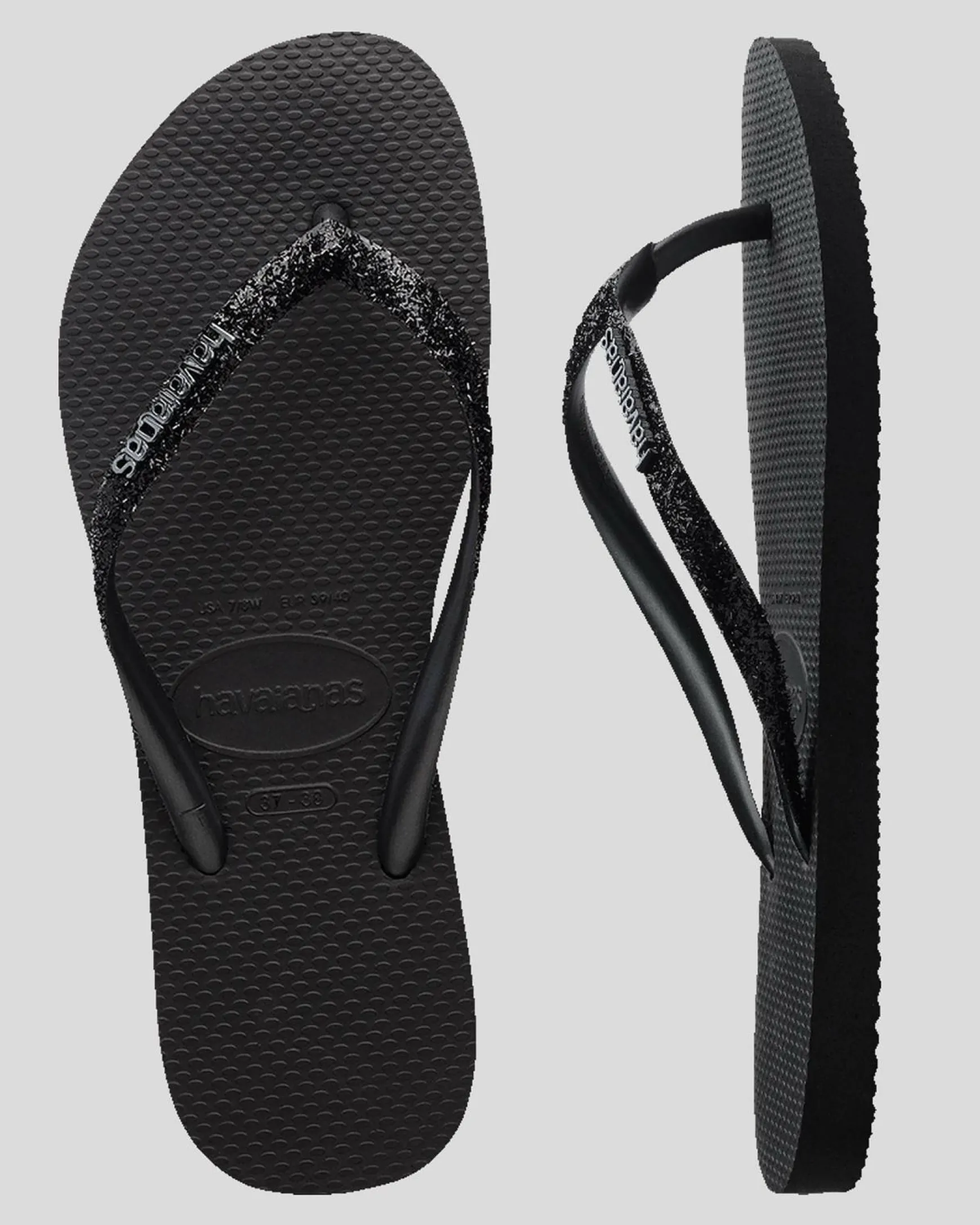 Slim Metal Logo Glitter II Thongs