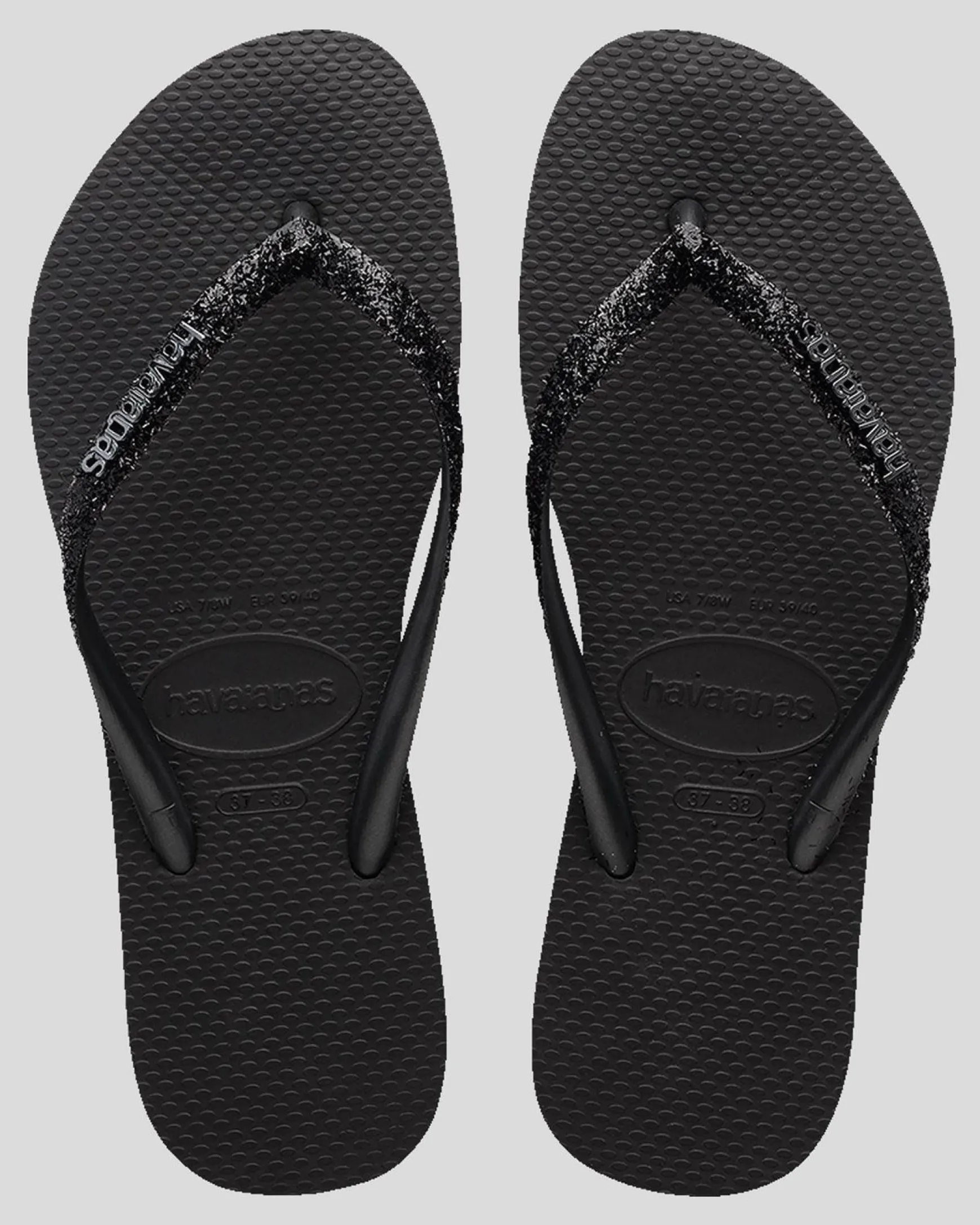 Slim Metal Logo Glitter II Thongs