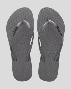 Slim Metal Logo Thongs