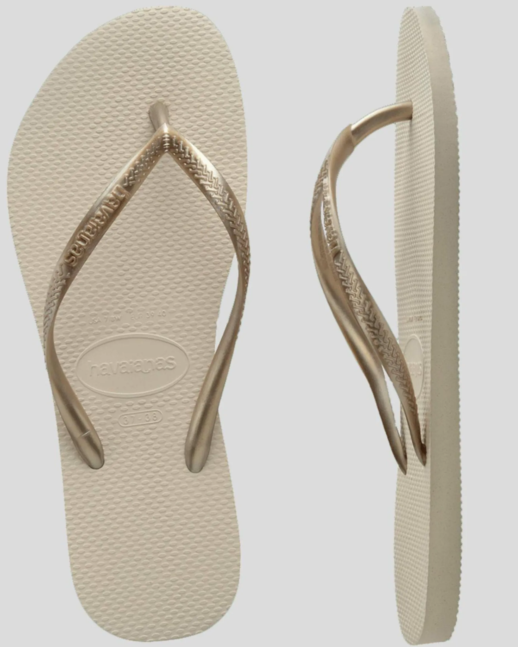 Slim Metallic Thongs
